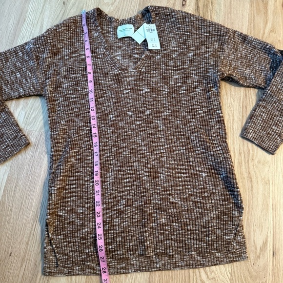 NEW w/ Tags Abercrombie & Fitch Brown Long Sleeve Ribbed Shirt Small Oversized - Picture 6 of 9